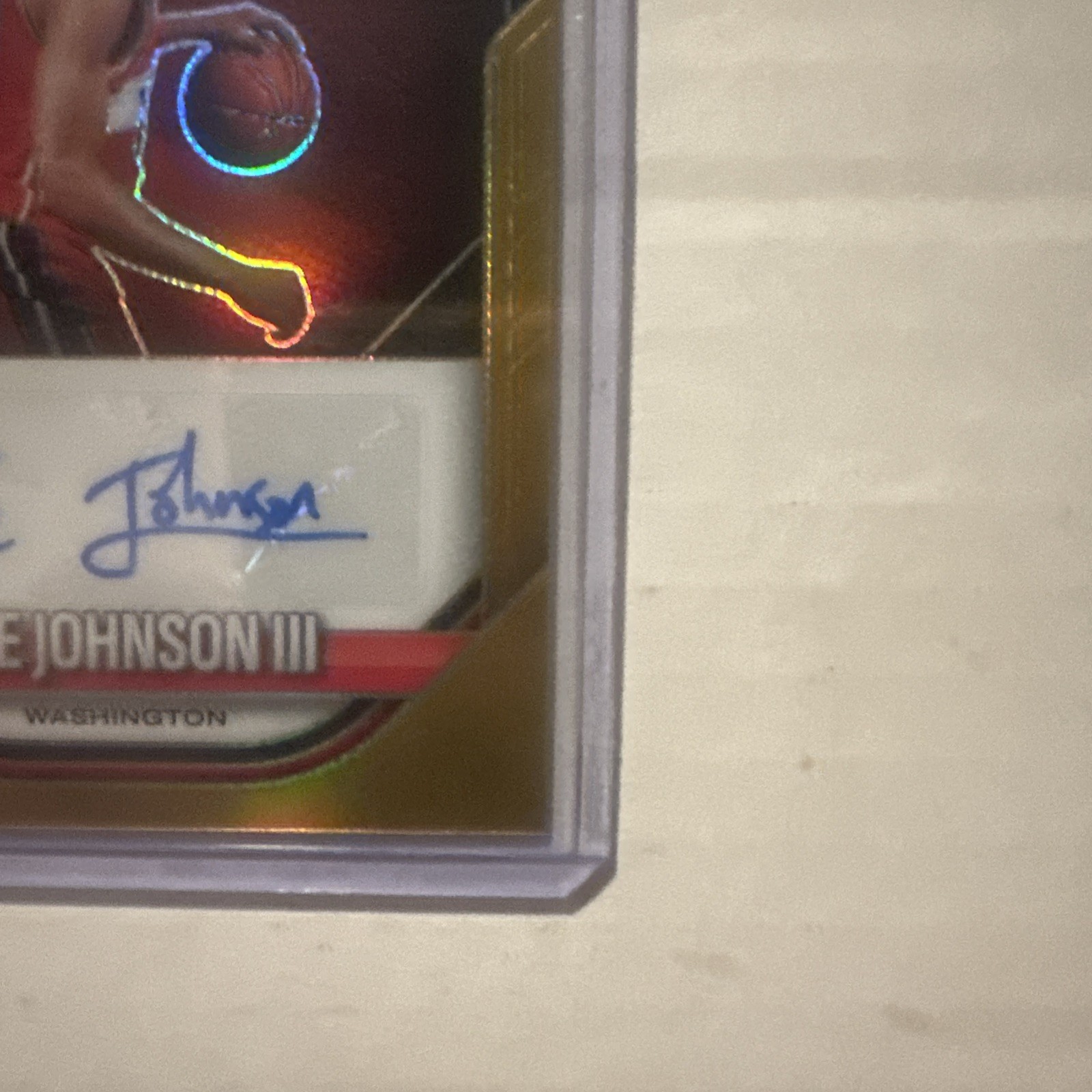 2025-26 Panini Prizm Basketball Tre Johnson III RC Rookie Gold Prizm Auto /10 view 8
