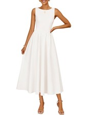 Women's Summer Elegant Sleeveless Midi Dresses 2026 Wedding Guest Cocktail Pa...