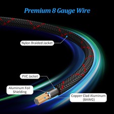 8 Gauge Wire 20FT Primary Automotive Power or Ground Wire Battery Cable Black