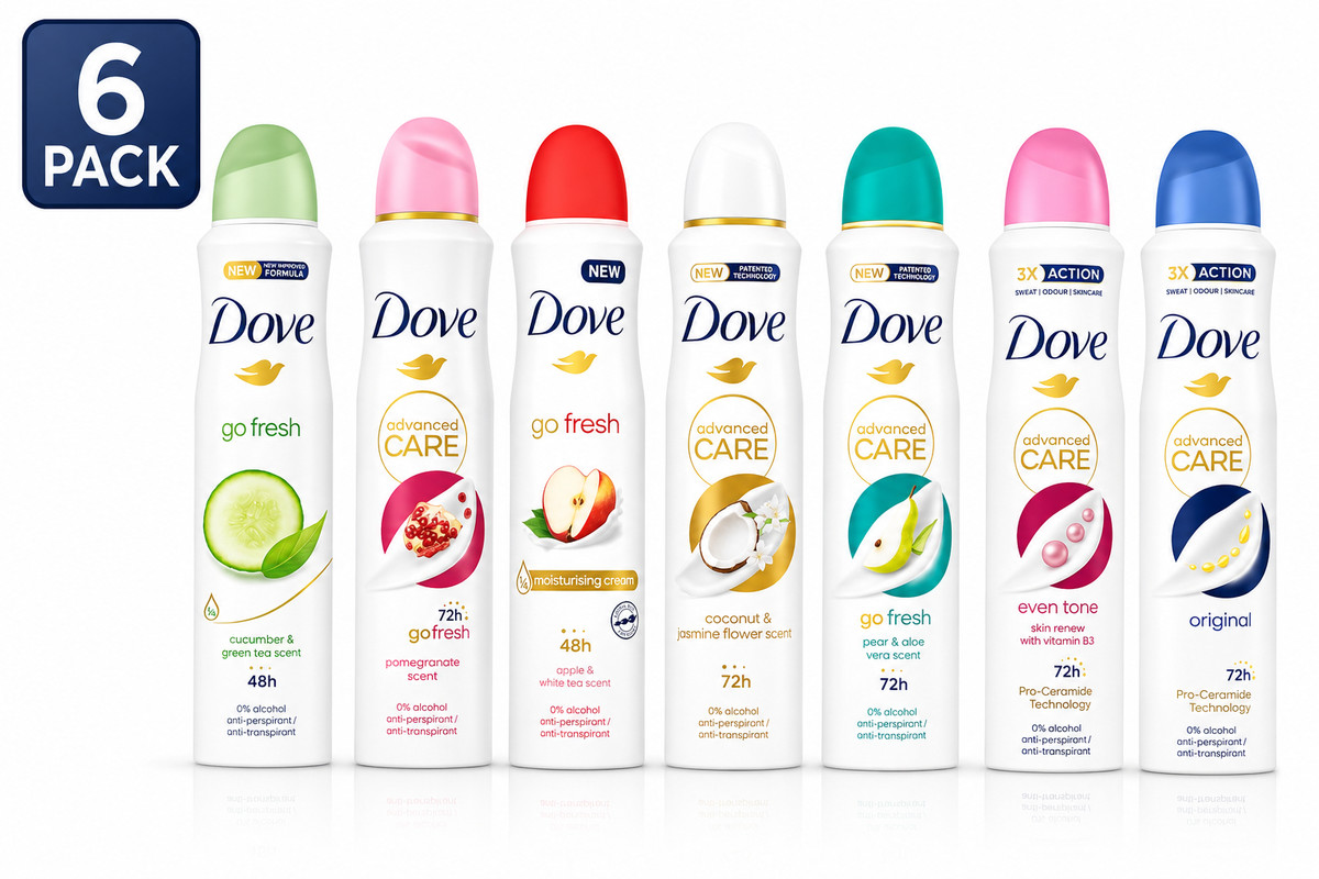 Dove Women Antiperspirant Deodorant 150ml, Pack of 6 (6x 5.07oz)  Assorted