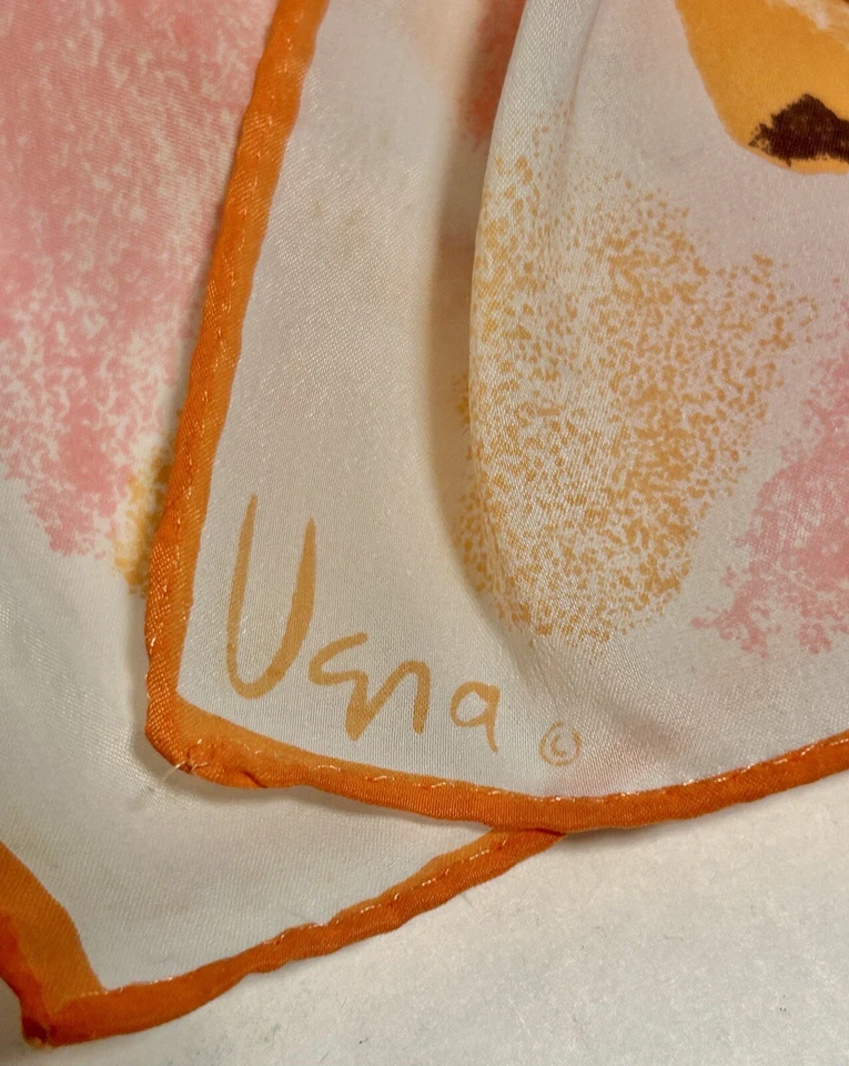 Vintage Vera Scarf Pink Floral Rectangle Polyester 43" x 13" - Изображение 4 из 4