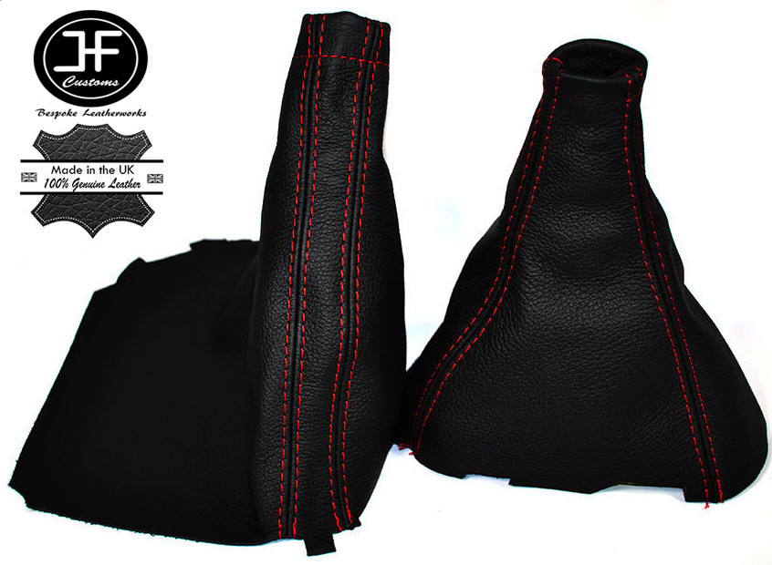 ぶー RED STITCH LEATHER MANUAL SHIFT & E BRAKE BOOT FITS TOYOTA