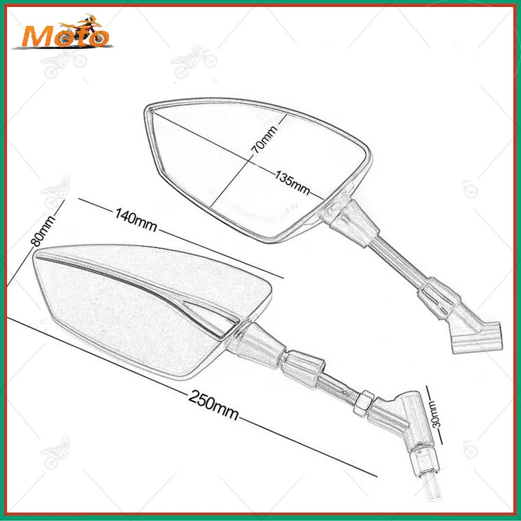 For HONDA NAVi 110 2016 17 2018 2019 2020-2023 Left Right Rear Rearview Mirrors - Image 3 of 4