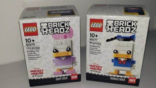 LEGO Brickheadz Disney 40476 Daisy Duck 110pcs & 40377 Donald Duck 90pcs NISB - Bild 1 von 5