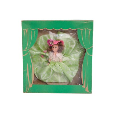 Plastic Molded Arts (PMA) 1950's Hard Plastic 6'' Bridesmaid Doll in Original Box