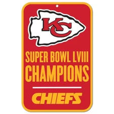 Kansas City Chiefs 11" by 17" Super Bowl LVIII Champions Plastic Sign - NFL