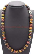 Natural 6/8/10/12mm Multicolor Tiger's Eye Gems Round Beads Necklace 16-36inch
