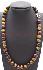 Natural 6/8/10/12mm Multicolor Tiger's Eye Gems Round Beads Necklace 16-36inch