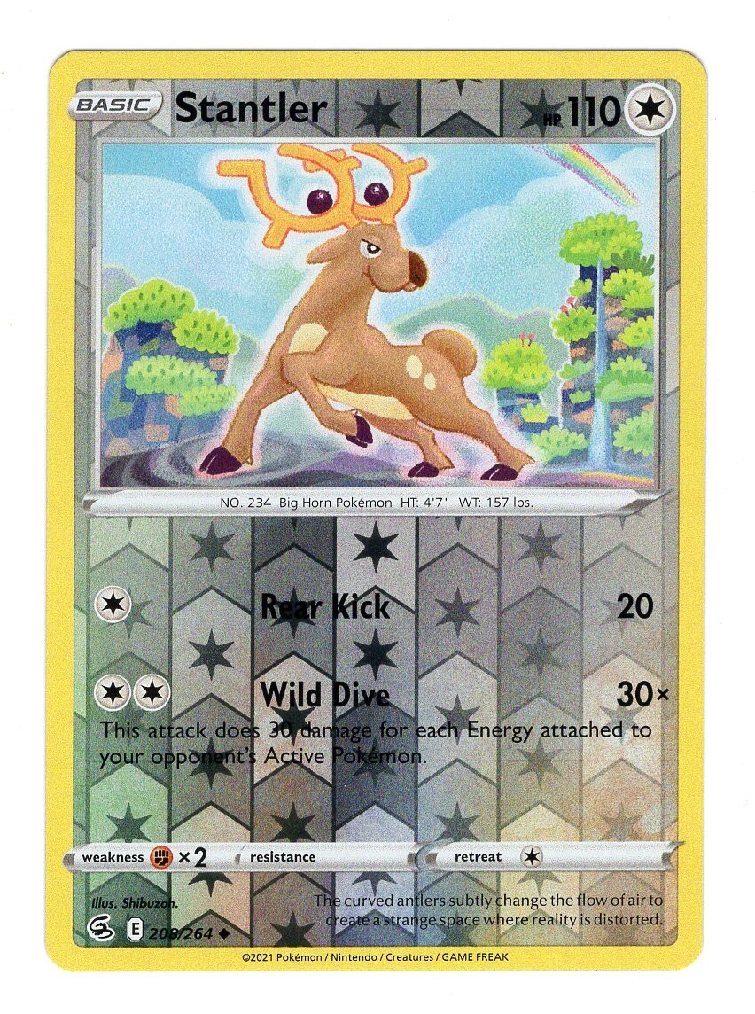 Pokemon TCG Stantler SWSH Fusion Strike 208/264 Reverse Holo Uncommon Card NM