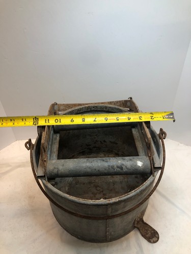 Vintage Dobbins Wringer Roller Mop Oval Bucket Galvanized Metal - Picture 9 of 10