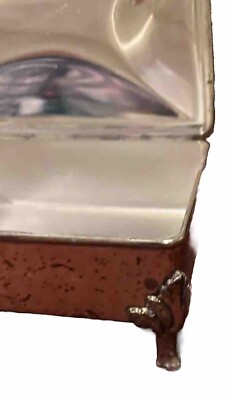 Vintage Lion Footed Silver Plate Cigarette Ash Box Hall Marked