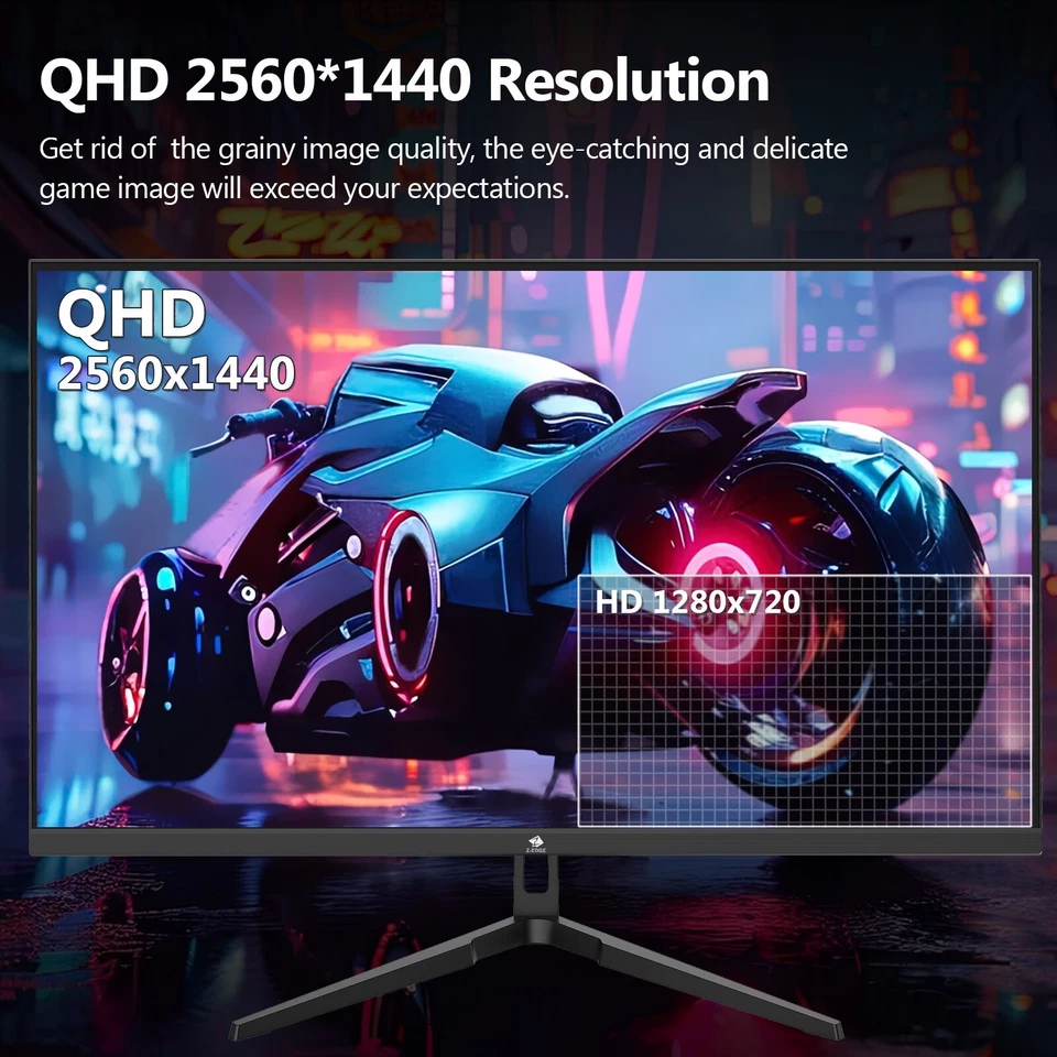 Z-EDGE 27" 2K QHD 2560x1440 144 Hz 1 ms IPS Gaming Monitor, Flat Panel, FreeSync - Image 2 of 4