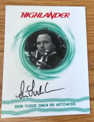 HIGHLANDER FILMER ERWEITERUNGSSET: AUTOGRAMMKARTE SION TUDOR OWEN BWST1