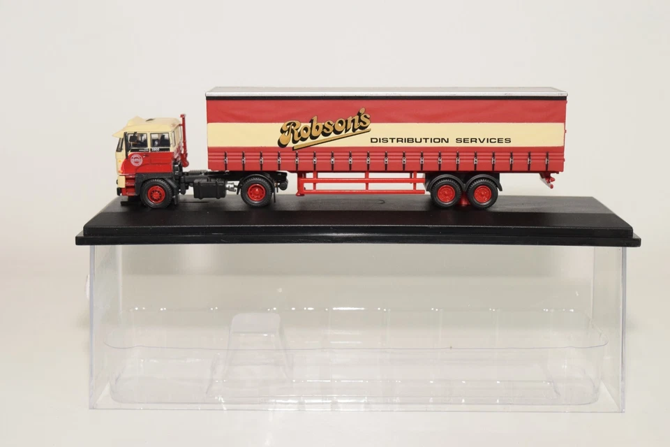 B8 1:76 OXFORD HAULAGE 76D28001 DAF 2800 40TH CURTAINSAIDE ROBSONS TRUCK MIB - Immagine 2 di 4