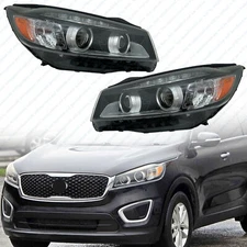 For 2016 2017 2018 Kia Sorento Halogen w/LED Accent Headlight Left Right Pair