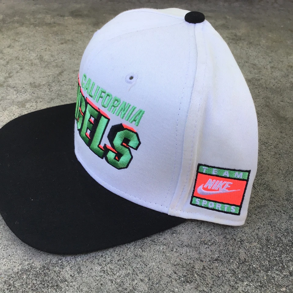 California Angels Retro Team Nike Hat Snapback Cap MLB Green Pink *STAINED* LA - Image 4 of 4