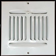 6"x6" Square 4 Way Air Register Adjustable Ceiling Wall Duct Size AC/Heat White