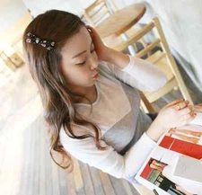 2 PCS version's cloth headdress duckbill clip bow hairpin hair accessories