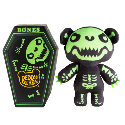 Deddy Bears Knochen Stofftier 15 cm mit Sarg Plüsch - Halloween Knochen