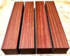 FOUR (4) PIECES KILN DRIED BLOODWOOD TURNING LUMBER LATHE WOOD 2" X 2" X 12"