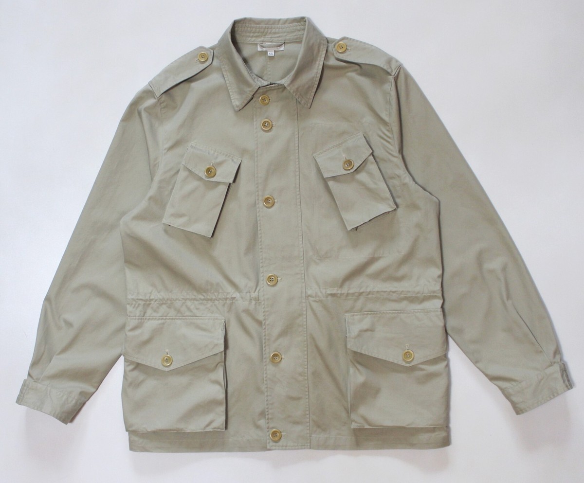Men's Alberto Aspesi Khaki Cotton Twill Safari Field Jacket
