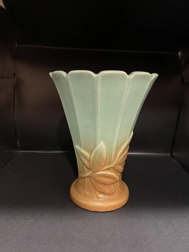 Vintage Weller Floral Leaf Vase