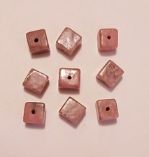 45 Pcs. Pink Rhodonite Cube Beads, 8mm