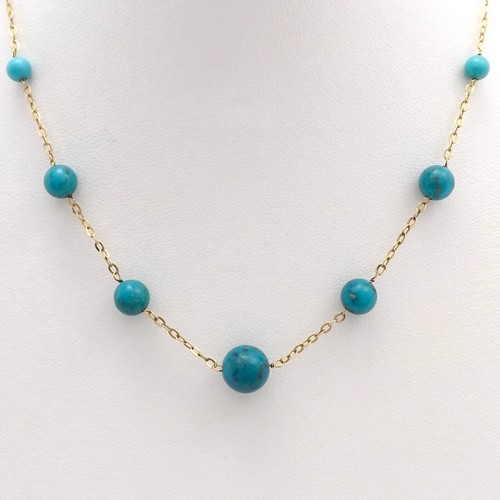 14k Gold Italy Milor Turquoise 