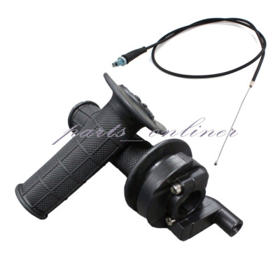 Black Handle Grip Replacement Handlebar Grip & Throttle Cable For - Foto 7