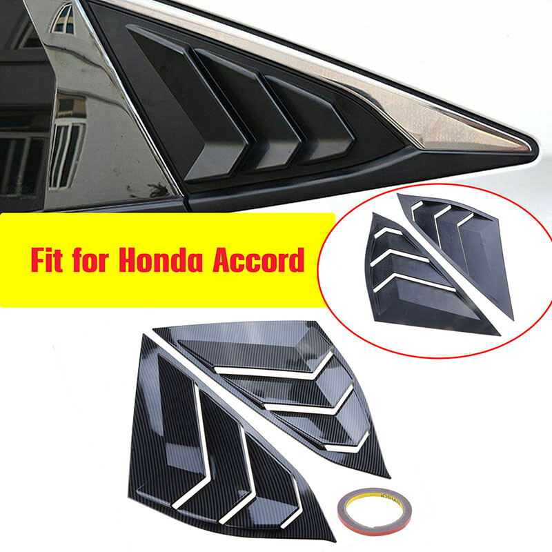 For 2018-2022 Honda Accord Carbon ABS 1/4 Quarter Panel Rear Side Window Louver