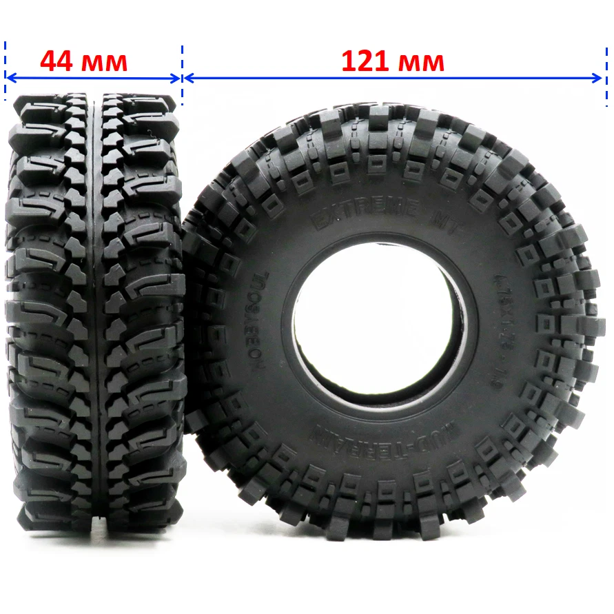 4x RC 1.9 Tires tall 121mm soft sticky Tyre For 1/10 Mud Crawler SCX10 TRX4 Gen8 - Image 2 of 4