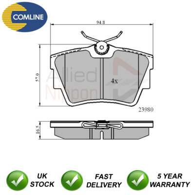Brake Pads Set Rear Allied Nippon Fits Vauxhall Vivaro Renault Trafic