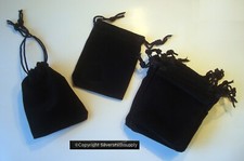 Jewelry gift Bags draw string black velveteen 3 1/2" x 2 3/4" bags 10pcs JD068