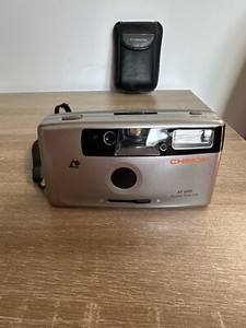 Chinon AP 600S Auto Focus Film Camera Silver + Carry Case Rare Old VGC Untested