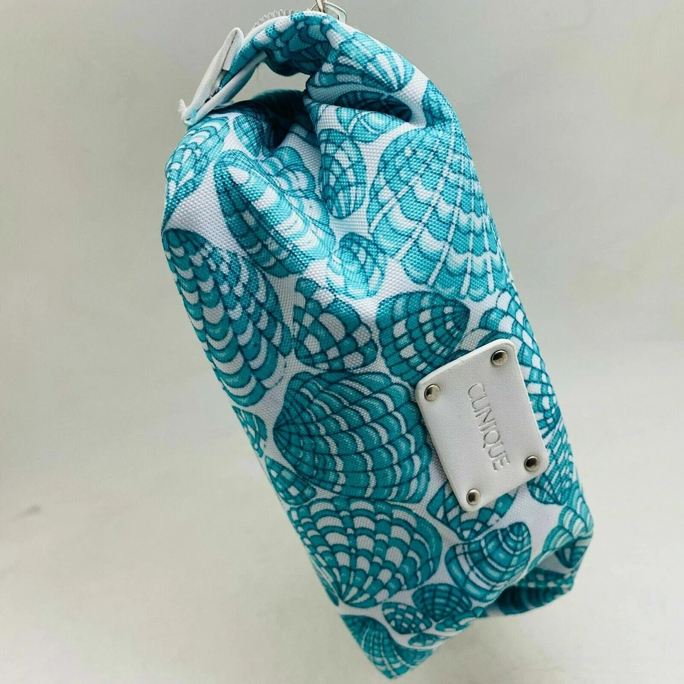 BOLSA COSMÉTICA CLINIQUE CON CREMALLERA BLANCA/VERDE IMPRESA - NUEVA Foto 4 de 4