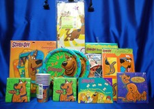 Scooby Doo Party 12 PLATES Centerpiece Cup NAPKINS Tablecover Hoop Game Book