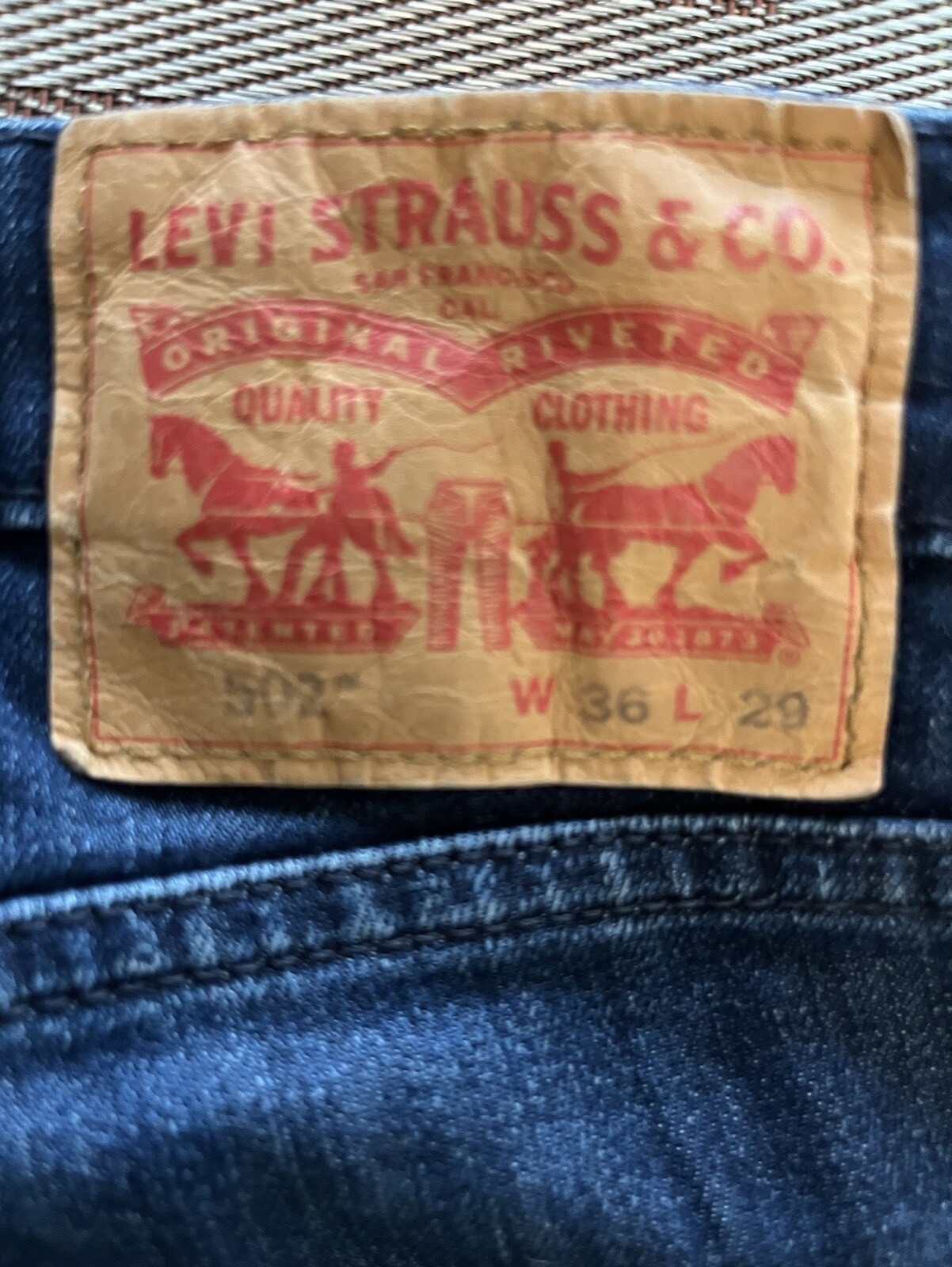 Levi&rsquo;s Men&rsquo;s 502 Regular Taper Tapered Fit Blue Jeans 36x29