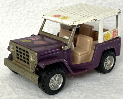 BUDDY L JEEP,PURPLE,BEACH,FLOWERS,CONVERTIBLE WHITE TOP,WILLYS,AMC,GIFT,VINTAGE!