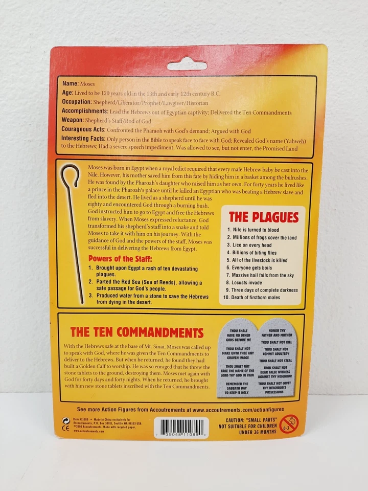 Nueva figura de acción Accoutrements Moisés con tablas de piedra y bastón de pastor Foto 2 de 2