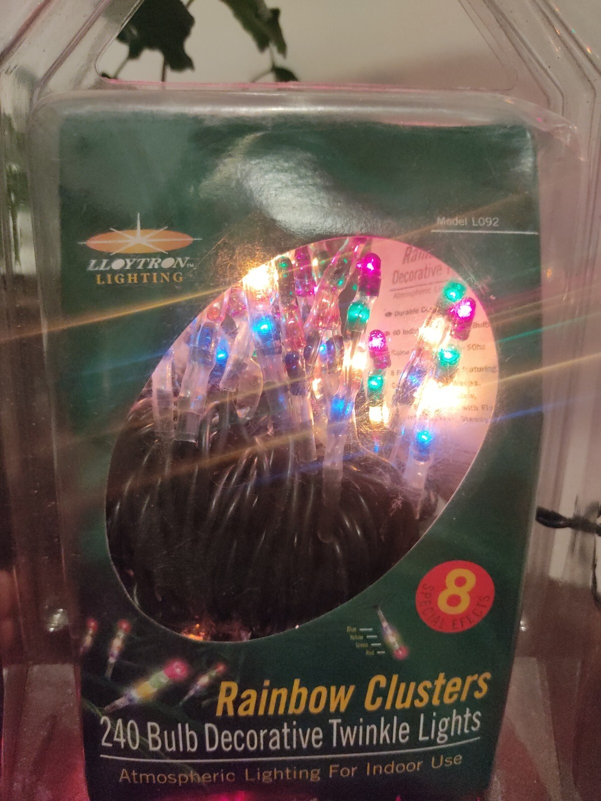 Vintage 2003 Christmas Lights Indoor Rainbow Cluster 240 Bulb