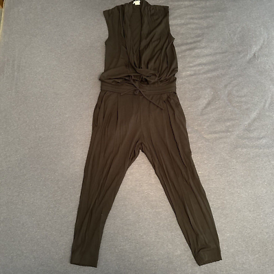 Helmut Lang Black Jersey Romper Jumpsuit Sleeveless Lounge Size P