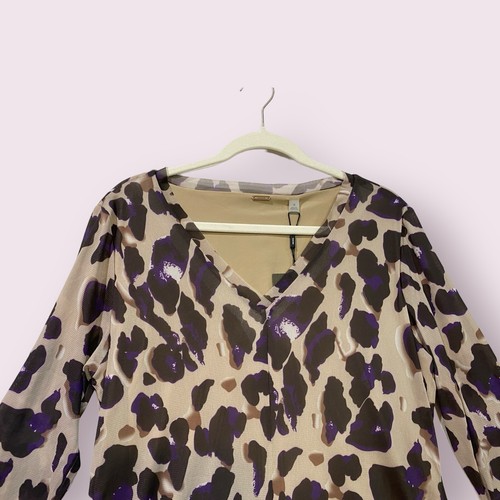 Tahari Midi Dress Women’s Size 14 Asymmetric Hem Printed Mesh Overlay V Neck NWT - Picture 6 of 24