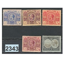 2343 BERMUDES BERMUDA 1921 LOT 5 TIMBRES NEUFS N* MH N°68 à 72