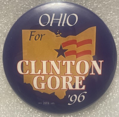 Vintage Rare - Ohio For Clinton / Gore  96 - NOS