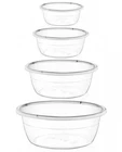 Clear Plastic Basin Round Bread Dough Mixing Washing Up Sink Bowl Tub (8 Sizes)