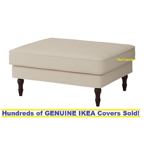 Ikea STOCKSUND Footstool / Ottoman Cover Slipcover NOLHAGA LIGHT BEIGE