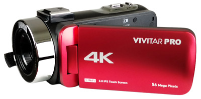 Vivitar Pro DVR4K, 3in Touch Screen, 4K UHD Video Camera Camcorder, 64GB SD Card