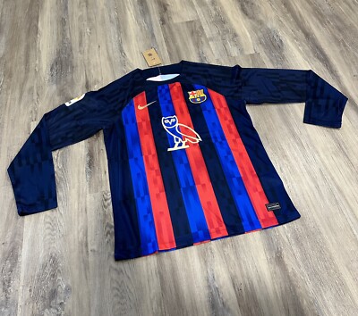 FC Barcelona X OVO Long Sleeve Home Jersey 2023 (M)