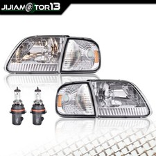 Chrome Housing Headlights Clear Corner Fit For Ford 97-03 F150 97-02 Expedition