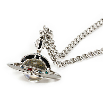 Vivienne Westwood Petite Orb Pendant Necklace Rhodium Silver